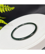 Natural Certified Dark Green Jingle Hetian Nephrite Bangle 53+MM - $57.99