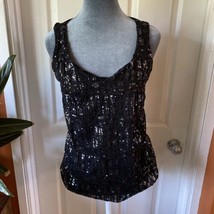 Worthington Blouse Women’s Size Small Black Sequins Scoop Neck Sleeveless NWT - £9.13 GBP