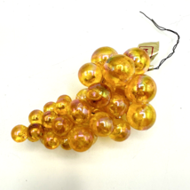 Vintage Iridescent Acrylic Crystal Grape Cluster Christmas Tree Ornament Yellow - £11.00 GBP