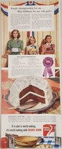 1942 Print Ad Swans Down Cake Flour Purple Ribbon Cake Recipe - £16.23 GBP