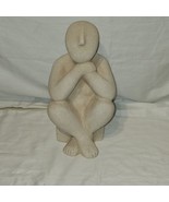 Sitting woman figurine statue, Porestone Greece Cycladic art inspired... - £128.88 GBP