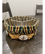 Longaberger 1998 Kwanzaa Octagon Basket 10” Liner Fabric Ornaments Holiday - $49.49
