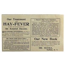 Dr Hayes Hay Fever Medicine 1894 Advertisement Victorian Buffalo NY 2 AD... - £9.83 GBP