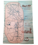 1949 Black Hills South Dakota Rapid CIty SD Chamber of Commerce Map Broc... - $27.67