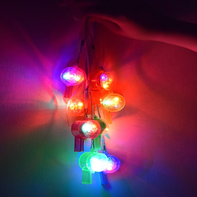 M.Best 12 Pack LED Light up Glow Whistles with Lanyard Necklace Glow in the Dark Item image 3