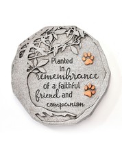 Memorial Pet Stepping Stone Wall Plaque With Sentiment Footprints Round Cement