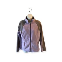 Tek Gear Women&#39;s Med Weight Fleece Full Zip jacket Gray purple - $18.46