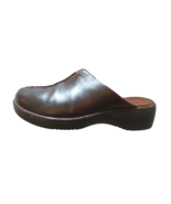 CLARKS Brown Leather CLOGS 8M 39 EU ~ Rubber sole ~ Well taken care of! - $22.75 CAD