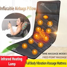 Full Body Massage Mattress Vibrating Mat Inflatable Neck w/ Heat 10 Node 9 Speed - £88.09 GBP