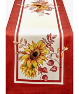Thanksgiving Table Runner – Joy of Harvest 14x72” Pumpkin Sunflower Fall... - $366.58 MXN
