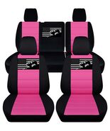 Fits 2013-2017 Jeep Wrangler JK 4 door Front and Rear seat covers W/ fla... - $189.99