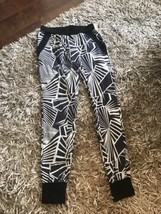 New Printed Womens Jogger Pantts Sz M Elasticized Waist Black White Athl... - £17.36 GBP