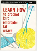1971 Learn How To Crochet Knit Embroider Tatt Swedish Weaving Pattern Bo... - $13.99
