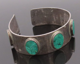 925 Sterling Silver Vintage Bracelet AZORIT ISRAEL Malachite Adjustable ... - £138.62 GBP