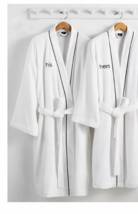 Hotel Collection His 100% Turkish Cotton Robe-White T4102679 - £82.83 GBP