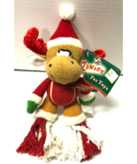 ZANIES Christmas Tennis Ball Body Plush Squeeky Rope Reindeer Dog Puppy ... - £7.79 GBP