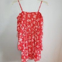 H&amp;M Divided Red and White Floral Off Shoulder Mini Dress Size 6 - £11.84 GBP