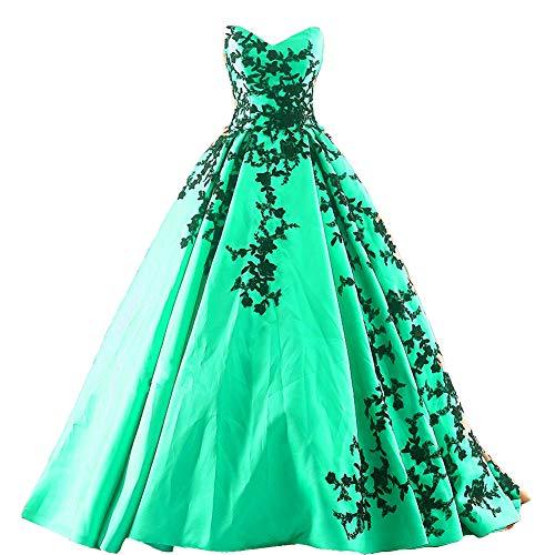 Plus Size Gothic Black Lace Long Ball Gown Prom Evening Dress Mint Green US 22W