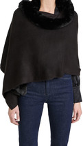MSRP $170 Adrienne Landau Women&#39;s Wrap with Faux Fur Trim Black Size OSFA - £15.97 GBP