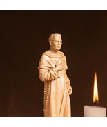 St. Martin de Porres Saint Statue Wood Carving Handmade Home Deco Religious - £39.65 GBP