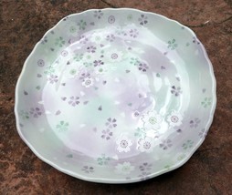 Hasui Sakura 11&quot; Porcelain Round Serving Plate light white green pastel ... - $41.38