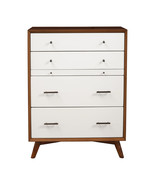 38&quot; Brown and White Solid Wood Four Drawer Chest - €889,38 EUR