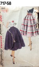 VTG Sewing Pattern Simplicity #3841 UNUSED Full  Skirt/ Cummberbund 1953 - $29.36 CAD