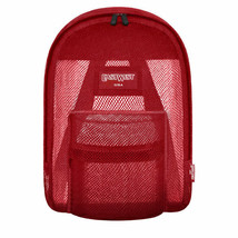 Mesh Backpack RED Pack See Through School Bag Sports Gym Security Stadiu... - £13.54 GBP
