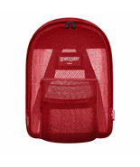 Mesh Backpack RED Pack See Through School Bag Sports Gym Security Stadiu... - £13.46 GBP