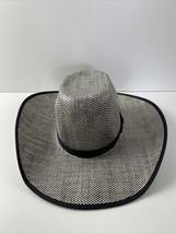 PBR by Bullhide 50X Black/Ivory Straw Western Cowboy Hat Men’s Size 7 1/8 - £34.99 GBP