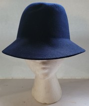 Vintage Womens Navy Blue Lancaster Felt Wool Fashion Hat - £22.88 GBP