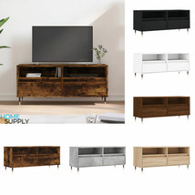 Modern Wooden TV Tele Stand Unit Cabinet With 2 Drawers &amp; Open Storage Legs Wood - £58.85 GBP+