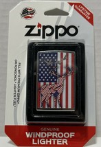 Zippo 207 Flag &amp; Deer Windproof Lighter BRAND NEW April 2021 - £29.34 GBP