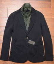 Armani Exchange A|X $290 Men&#39;s Zip- Out Liner Solid Black Sport Coat Blazer XS - £64.91 GBP