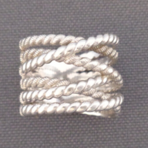 Judith Ripka Sterling Silver Ring Wide Wrap Open Work Crossover Rope Siz... - $74.99