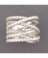 Judith Ripka Sterling Silver Ring Wide Wrap Open Work Crossover Rope Size 6 925 - $74.99