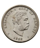 1883 Royaume De Hawaii Argent 1/4 Dollar (UNC) Kalakaua - $8,715.46 MXN