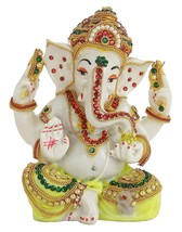 Ganesha Statue Hindu God Ganesh Lord Elephant Figurine Pooja Sculpture Idol - £18.92 GBP