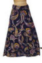 Vintage 70s Lurex Abstract A-Line Maxi Skirt Gold Black Red Blue Green P... - $46.80