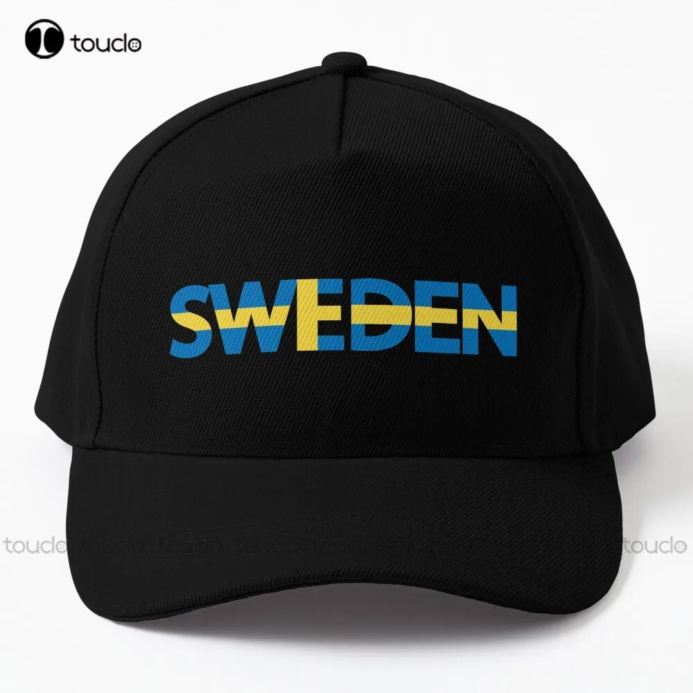 Sweden Flag Typography Design Baseball Cap Snapback Hats For Men Personalized - £13.83 GBP