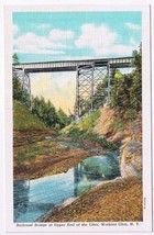 Postcard Railroad Bridge At Upper End Of Watkins Glen New York - £3.15 GBP