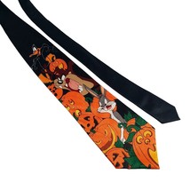 Looney Tunes Mania Halloween Taz Mens Necktie Tie Bugs Bunny Daffy Pumpkin - £22.41 GBP