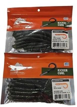 Lot of 2 Packs Ozark Trail 7&quot; Kicker Curl Watermelon Candy Fishing Worm 14 Ct. - £10.89 GBP