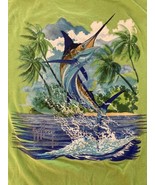 Guy Harvey T-Shirt Swordfish Fish Green Short Sleeved Mens Medium - $220.51 MXN