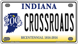 Crossroads Indiana Bicentennial Novelty Mini Metal License Plate Tag - £11.66 GBP