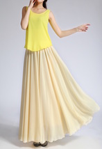 YELLOW Chiffon Maxi Skirt Outfit Flowy Plus Size Bridesmaid Chiffon Skirt image 2
