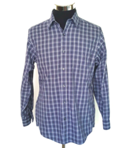 Eddie Bauer Shirt Men&#39;s Size Small Cotton Blue Plaid Button Front Long Sleeves - £14.87 GBP