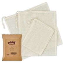 Organic Cheesecloth Nut Milk Bag Strainer 3-Pack, Gots Certified Cheese Cloths F - £18.37 GBP