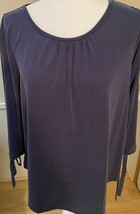 LOFT LADY&#39;S TOP SMALL DEEP BLUE   SLEEVE HAS TIRES NEW W/ TAGS  B1 - £17.12 GBP