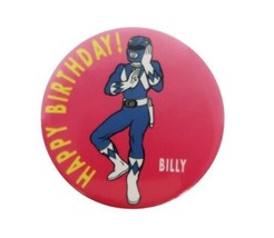 Vintage 1993 Power Ranger Pin Button Blue Ranger Billy - £6.36 GBP
